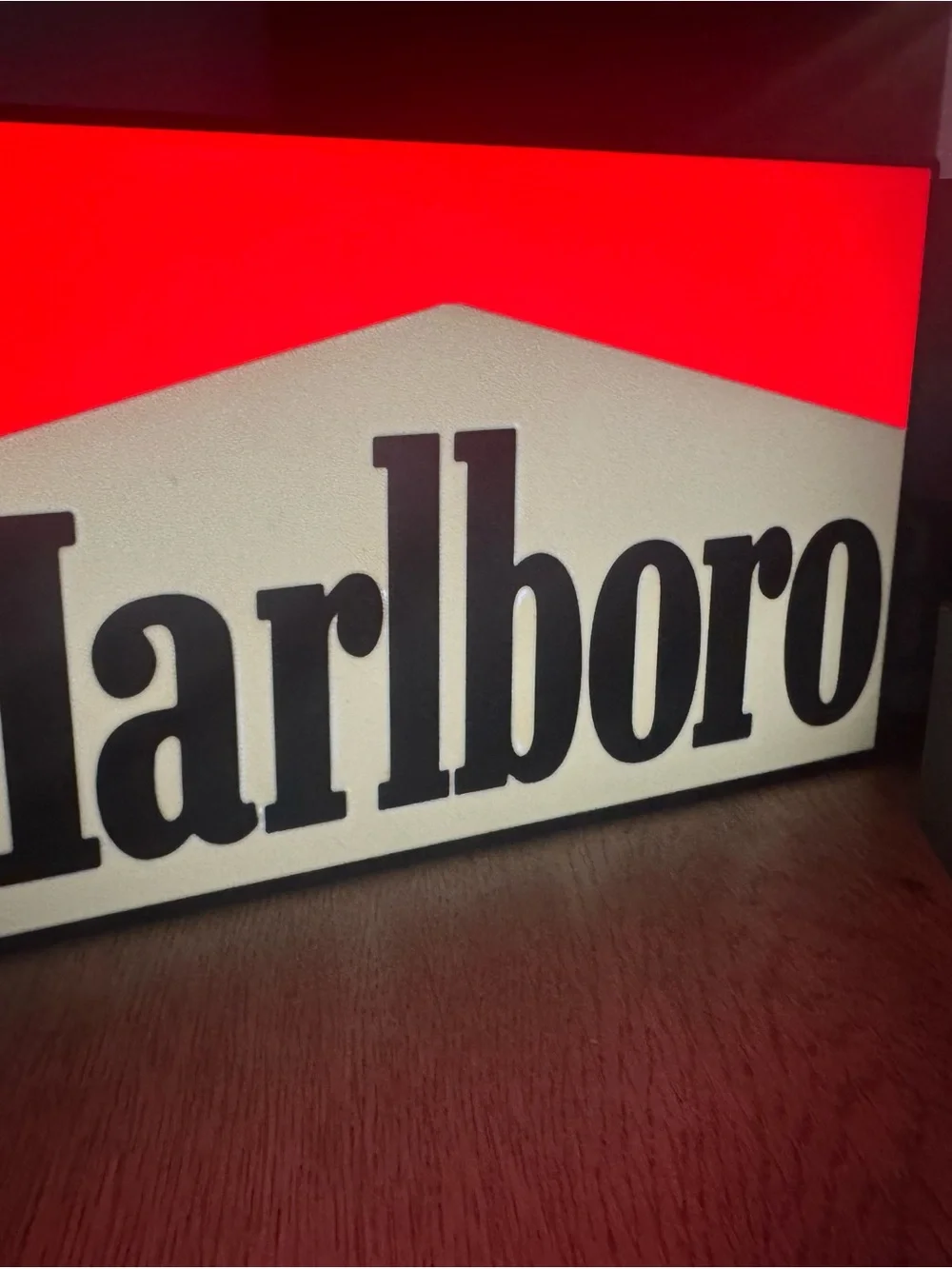 Red and White Illuminated‎ Logo Panel